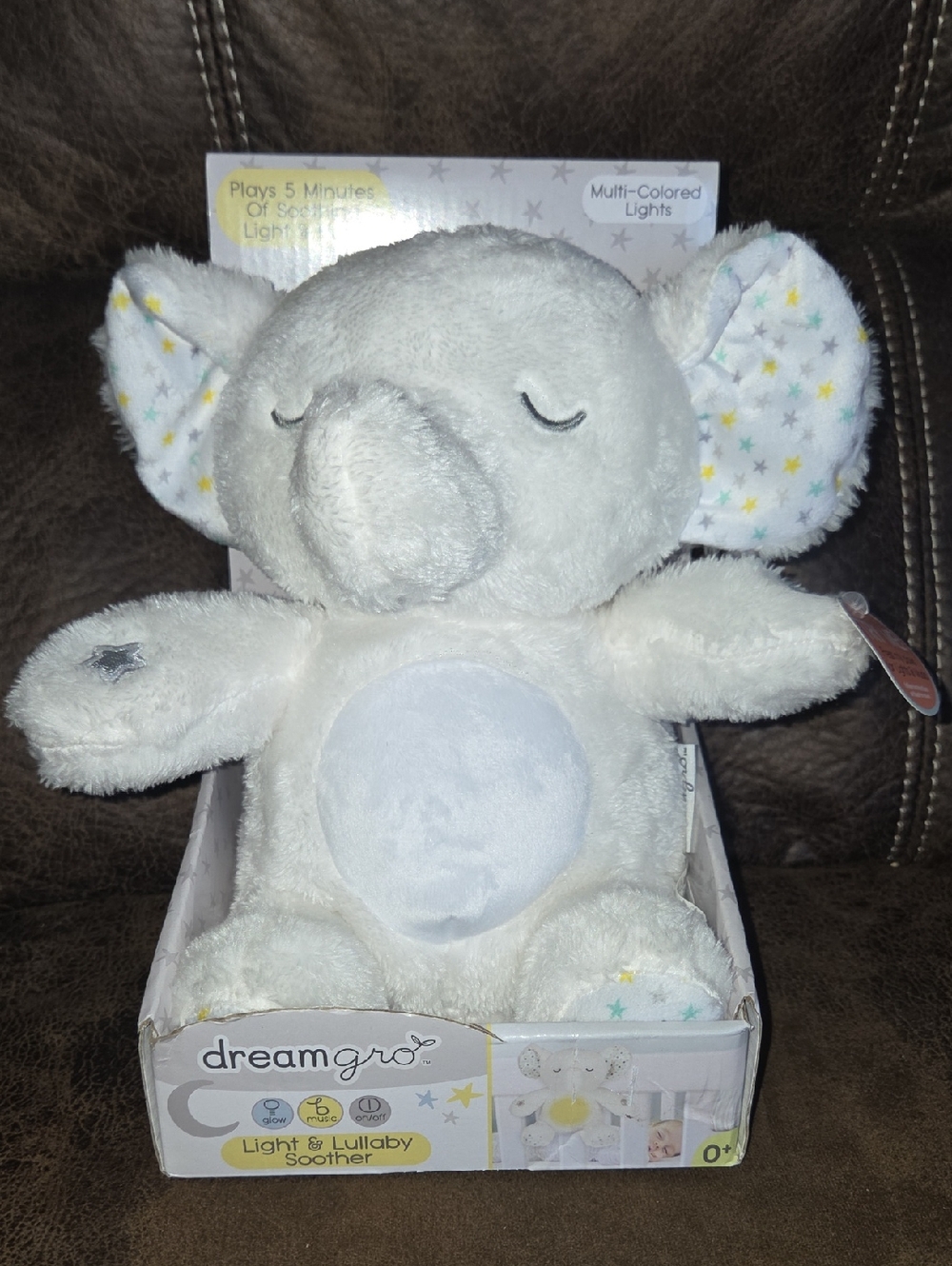 Dreamgro-Elephant Light & Lullaby Soother Plush Stuffed Animal Toy- Works/Tested